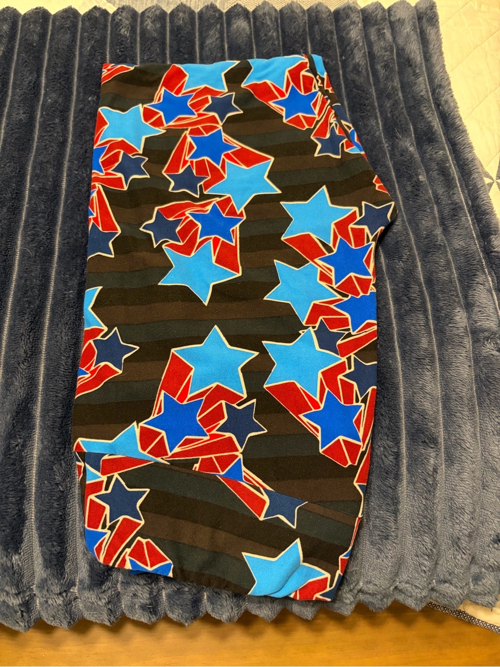 LuLaRoe patriotic Black, Blue & Red Geometric Print